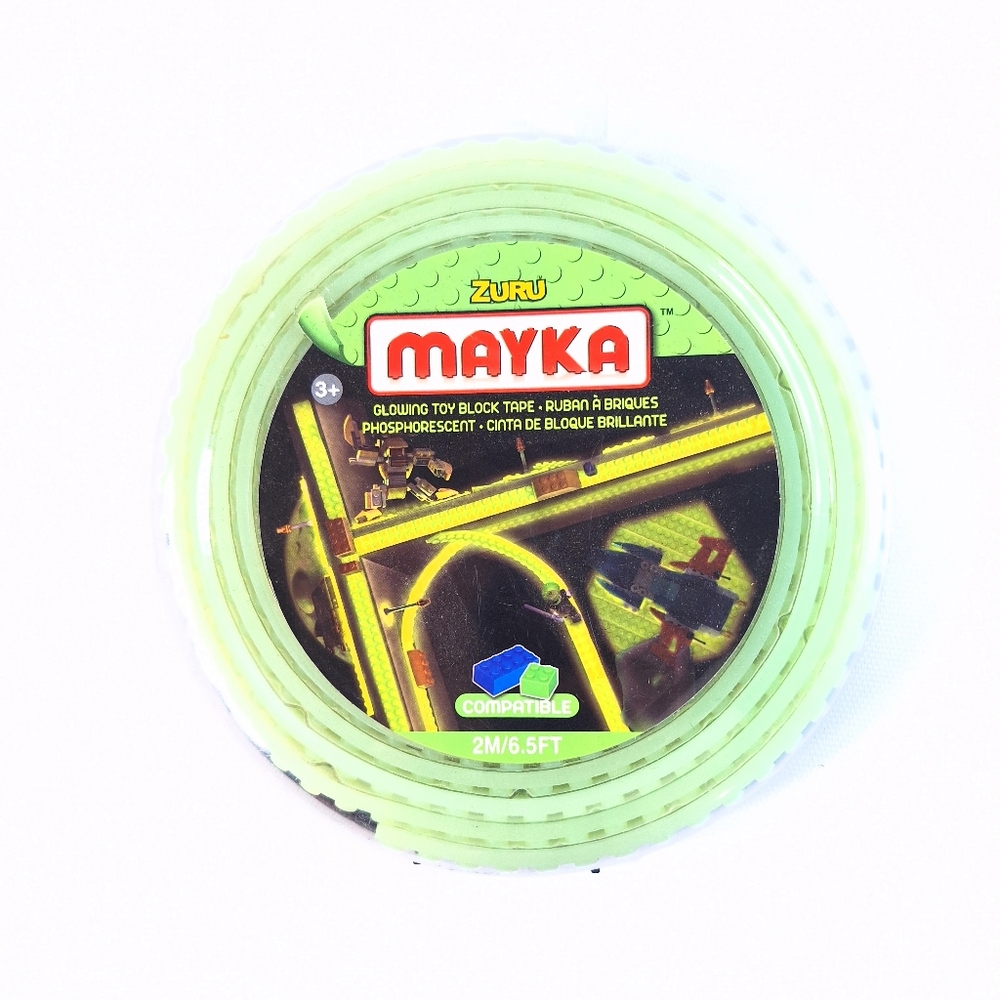 Zuru Mayka Glowing Florescent Green Tape 2M 6.5 FT 2 Stud LEGO